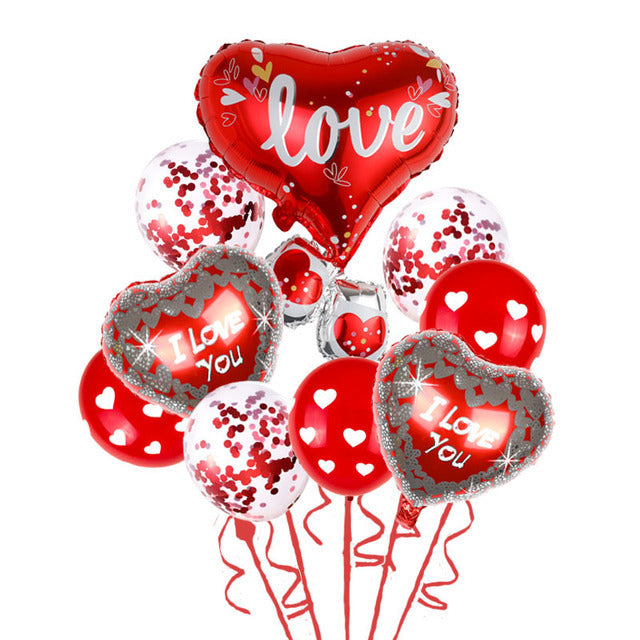 Valentine's Day I Love You Wedding Foil Balloon Set 5