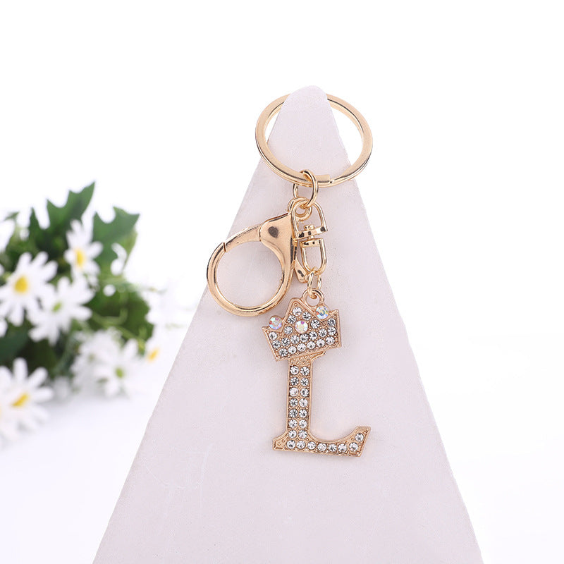 Alloy Diamond Letter Keychain Zinc Alloy Material A to Z Initial 16