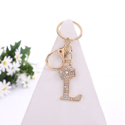 Alloy Diamond Letter Keychain Zinc Alloy Material A to Z Initial 16