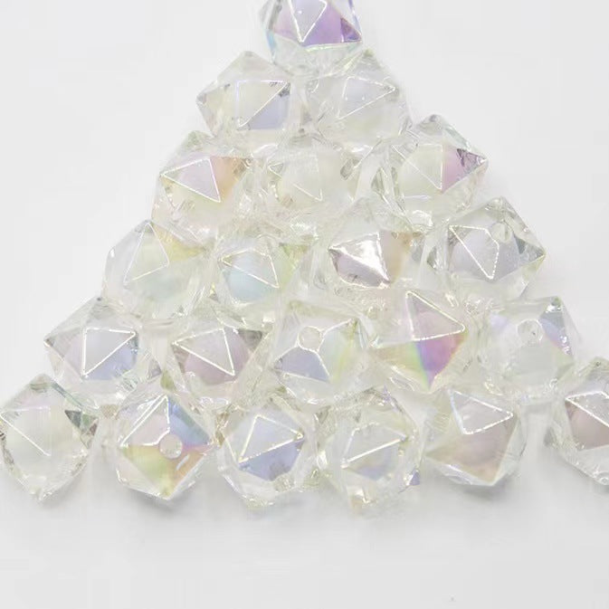 200pcs 16mm Diamond Acrylic Beads Transparent for Jewelry Making 15