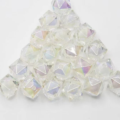 200pcs 16mm Diamond Acrylic Beads Transparent for Jewelry Making 15