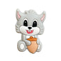 20pcs Silicone Focal Beads Squirrel Holding Acorn Design