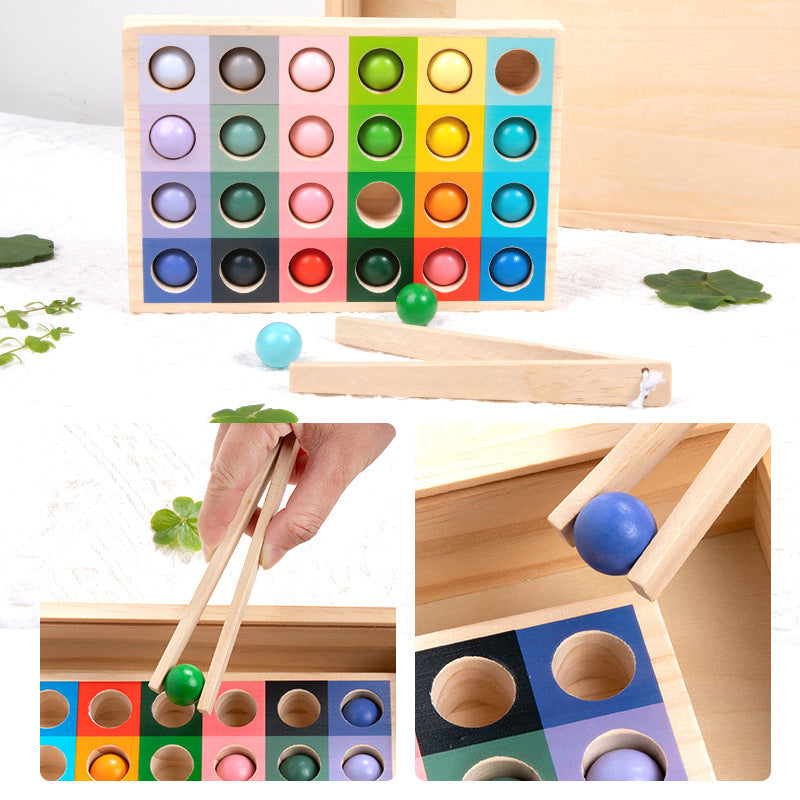 Wooden Color Sorting Montessori Toys for Toddlers 5