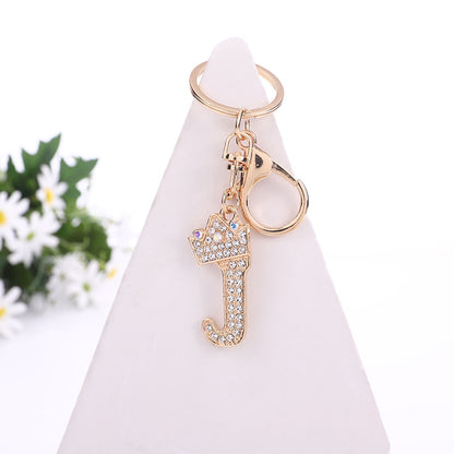 Alloy Diamond Letter Keychain Zinc Alloy Material A to Z Initial 14