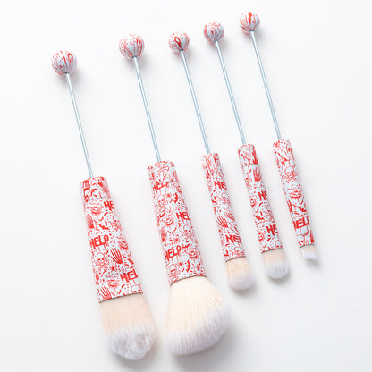 5Pcs Halloween Christmas Beadable Makeup Brush Set DIY Craft Supplies 16