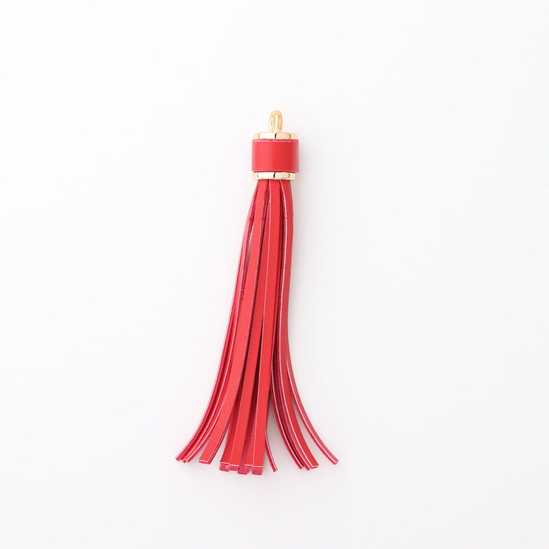 PU Leather Tassel Keychain with Buckle Charm for Women 9