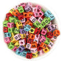 100pcs 6mm Square Acrylic Letters Beads Colorful DIY Accessories 6
