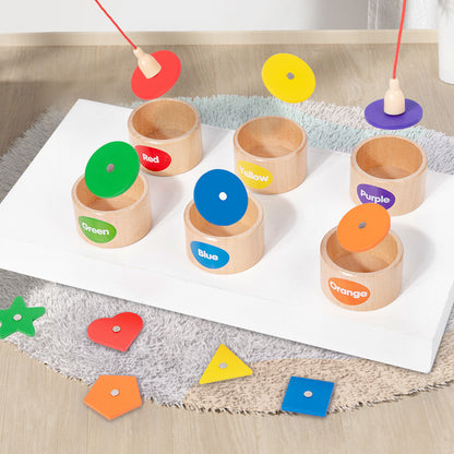 Wooden Magnetic Fishing Montessori Toys Color Pairing 17x11x4.4cm 3