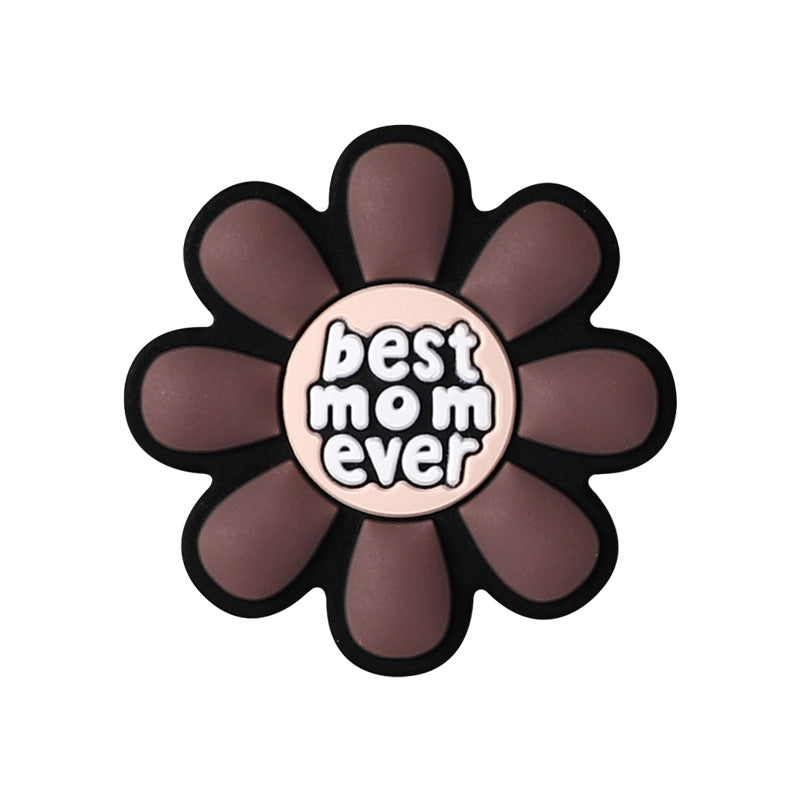 Silicone Focal Beads Mom Life Alphabet Floral Designs Variety 7