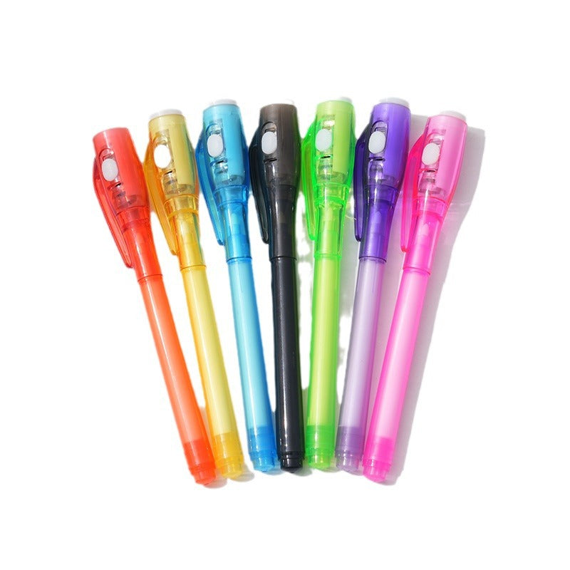 UV Light Magic Invisible Ink Pen Flat Head 13cm Novelty Toy 5