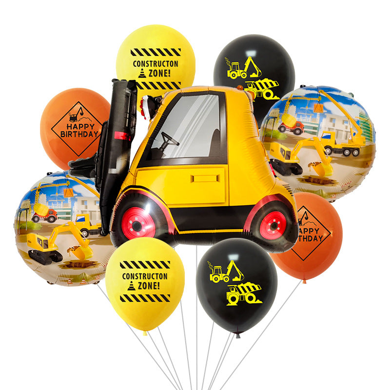 Excavator Foil Balloon Construction Party Decoration Set 6