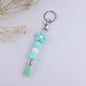Flower Silicone Bead Keychain with Tassel Charm Accessory 11
