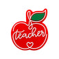 20Pcs Silicone Focal Beads Teacher Red Apple Letter Design 6