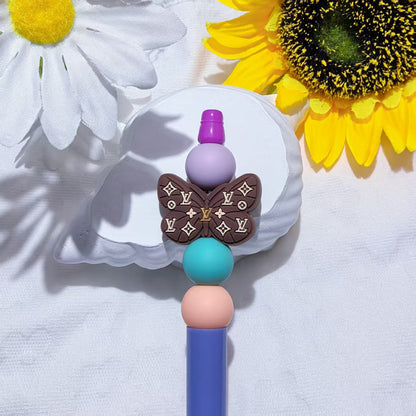 20Pcs Silicone Focal Beads Butterfly Three Color Pattern 6