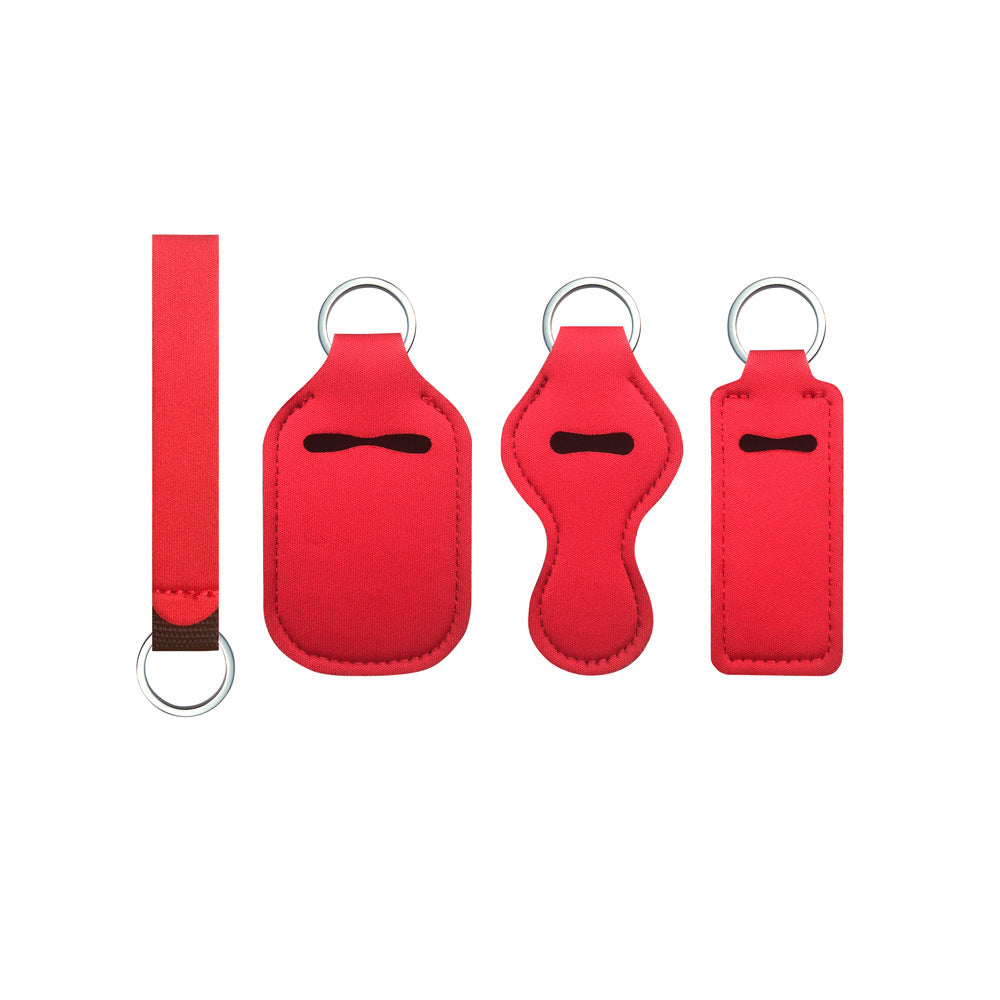 Neoprene Sublimation Blanks Sanitizer Holder Chapstick Keychain Wrist Strap 10pcs 6
