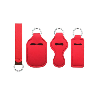 Neoprene Sublimation Blanks Sanitizer Holder Chapstick Keychain Wrist Strap 10pcs 6