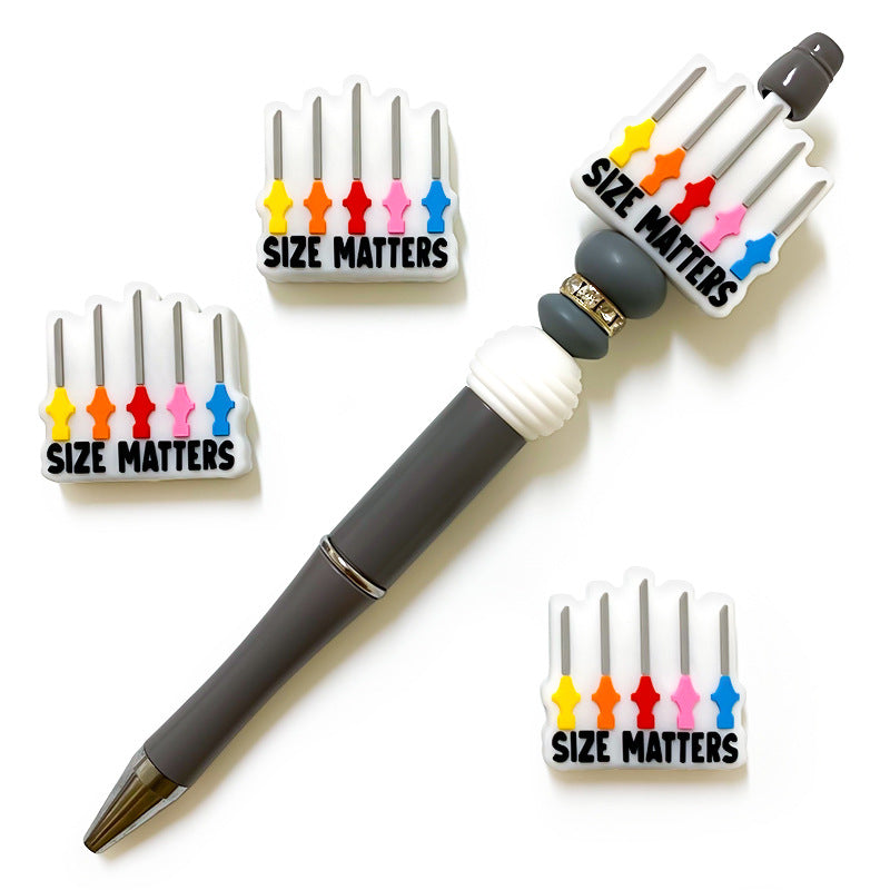 20pcs Silicone Focal Beads Thermometer Size Matters Text Detail 3