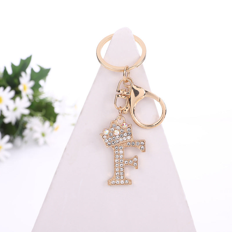 Alloy Diamond Letter Keychain Zinc Alloy Material A to Z Initial 10