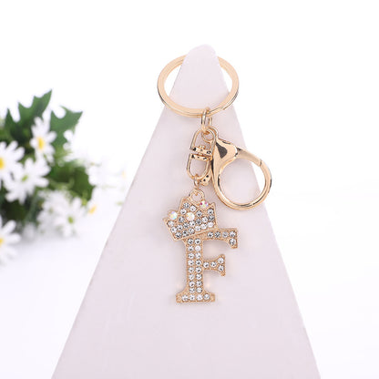 Alloy Diamond Letter Keychain Zinc Alloy Material A to Z Initial 10