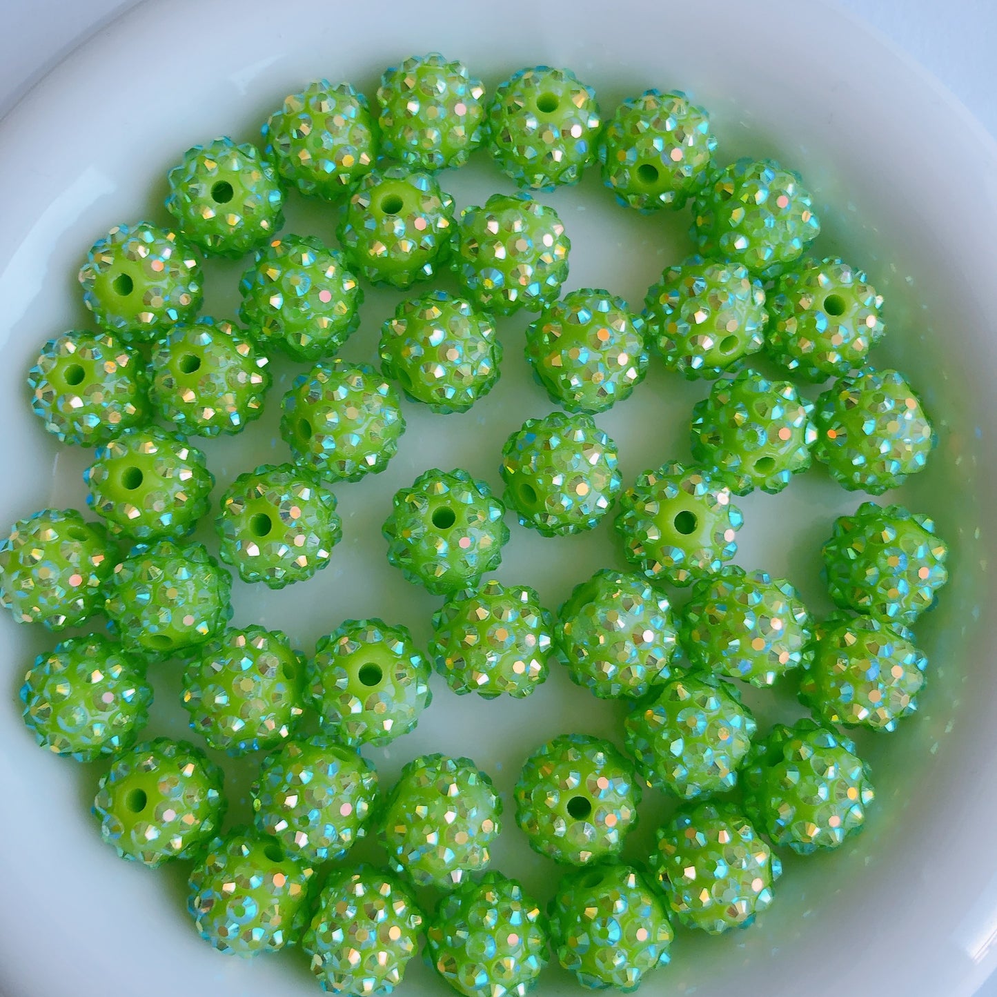 50pcs 14mm Rhinestone Beads Sparkling Decorative Beads 21