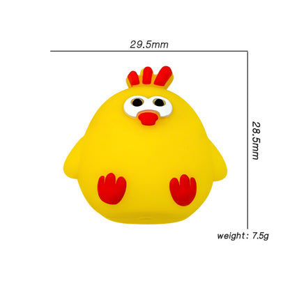 20Pcs Silicone 3D Focal Beads Chick Side Profile Yellow 2