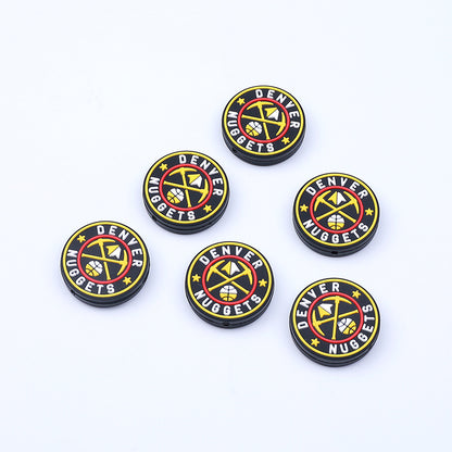 20pcs Silicone Focal Beads Basketball Team Logo Variety Set 4