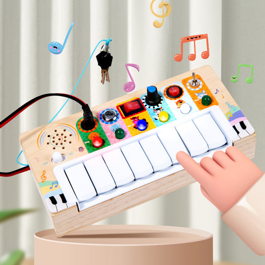 Wooden Electronic Keyboard Kids Musical Instrument Educational Toy