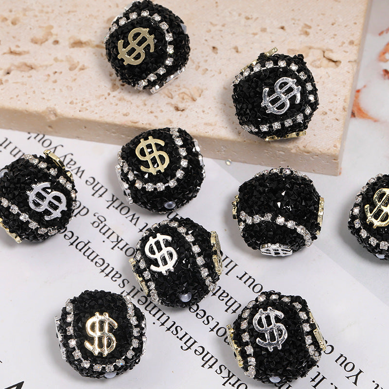 5pcs 19mm Dollar Bill Rhinestone Beads DIY Jewelry Making 9