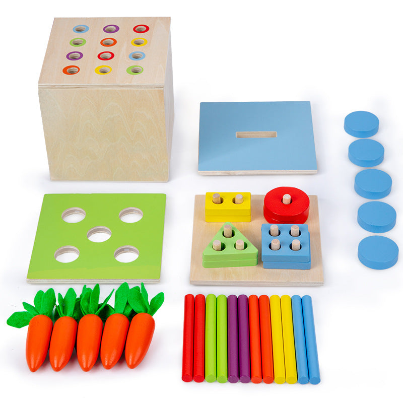 Wooden Montessori Toys Multifunctional Intelligence Box for Kids