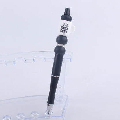 Black Cup Silicone Beaded Pens Handmade Novelty Pen Gift 9