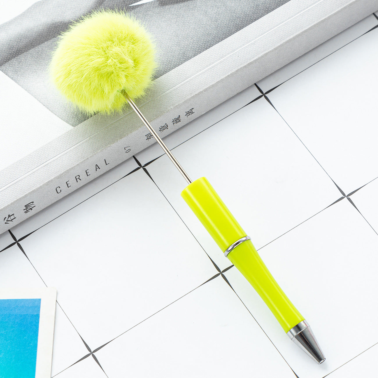Plush Pom-pom Beadable Ballpoint Pens 15.5 x 0.8cm DIY Craft Supplies 14