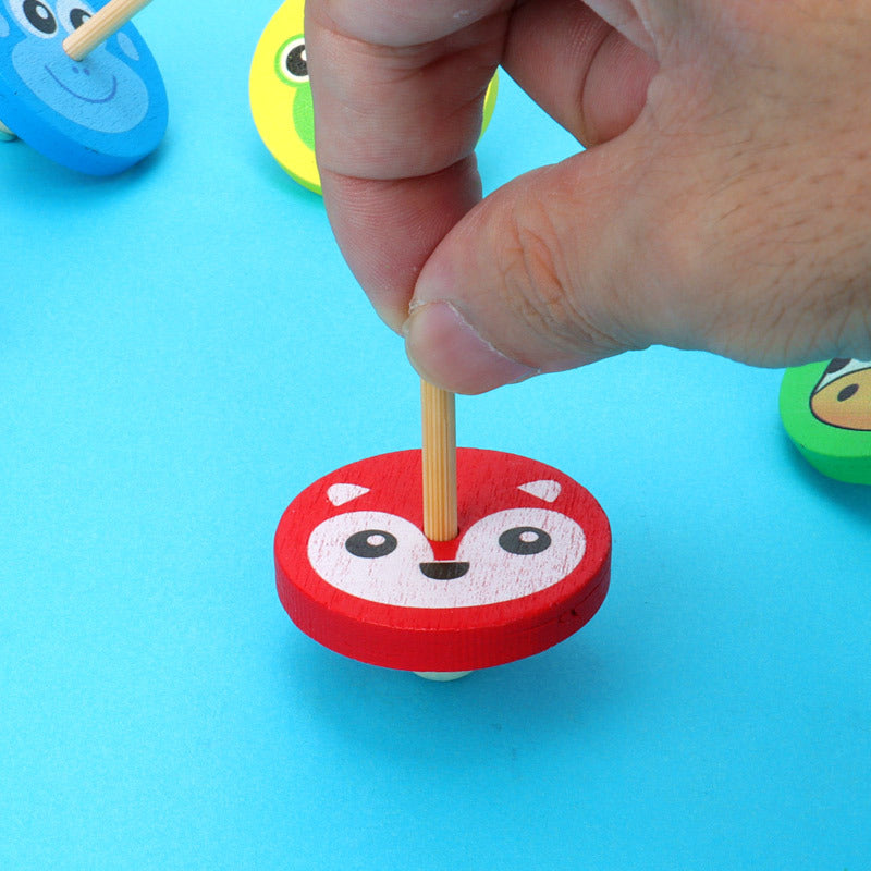 Wooden Fruit Small Spinning Top Toy Random Color 4