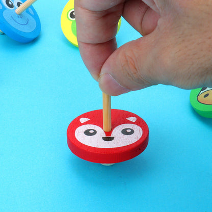 Wooden Fruit Small Spinning Top Toy Random Color 4