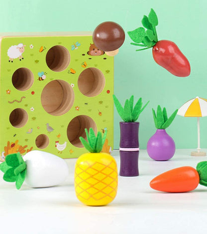 Wooden Farm Animal Puzzle Montessori Toy for Toddlers 15cm 3