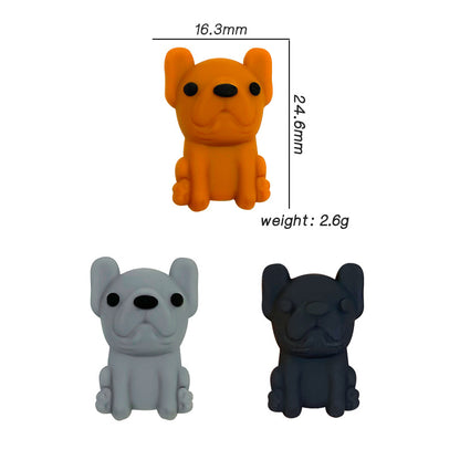 20Pcs Silicone 3D Focal Beads Puppy Sitting Pose 2