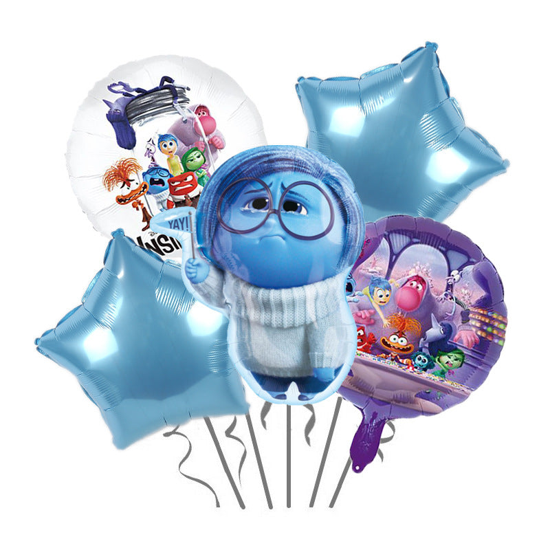 Inside Out Foil Balloon Set Birthday Party Decoration 5pcs 7