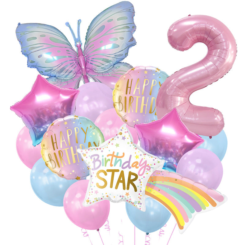 Butterfly Meteor Foil Balloon Set Holiday Party Decoration 6