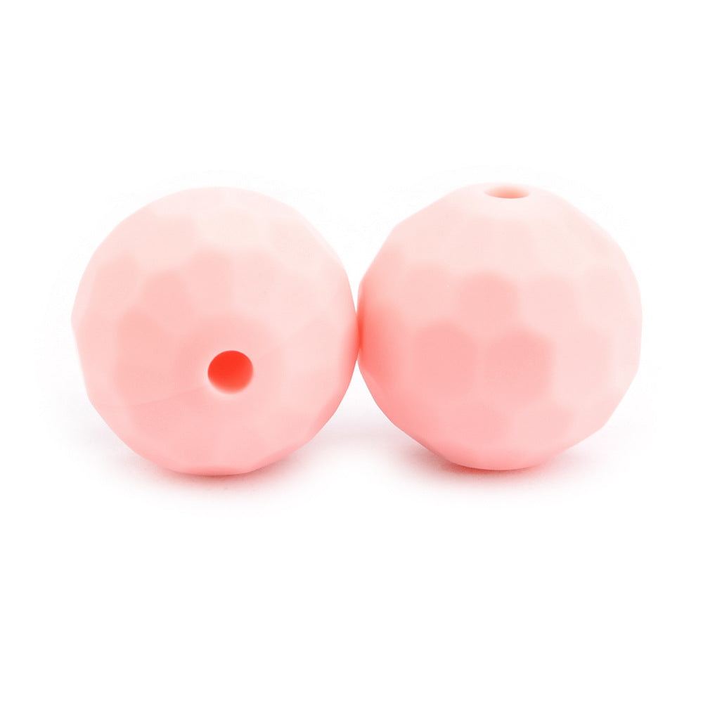 20pcs 12mm 15mm Macaron Polyhedron Silicone Beads Single Color 4