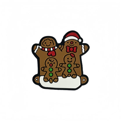 20Pcs Silicone Focal Beads Christmas Gingerbread Man Green Bow House 7