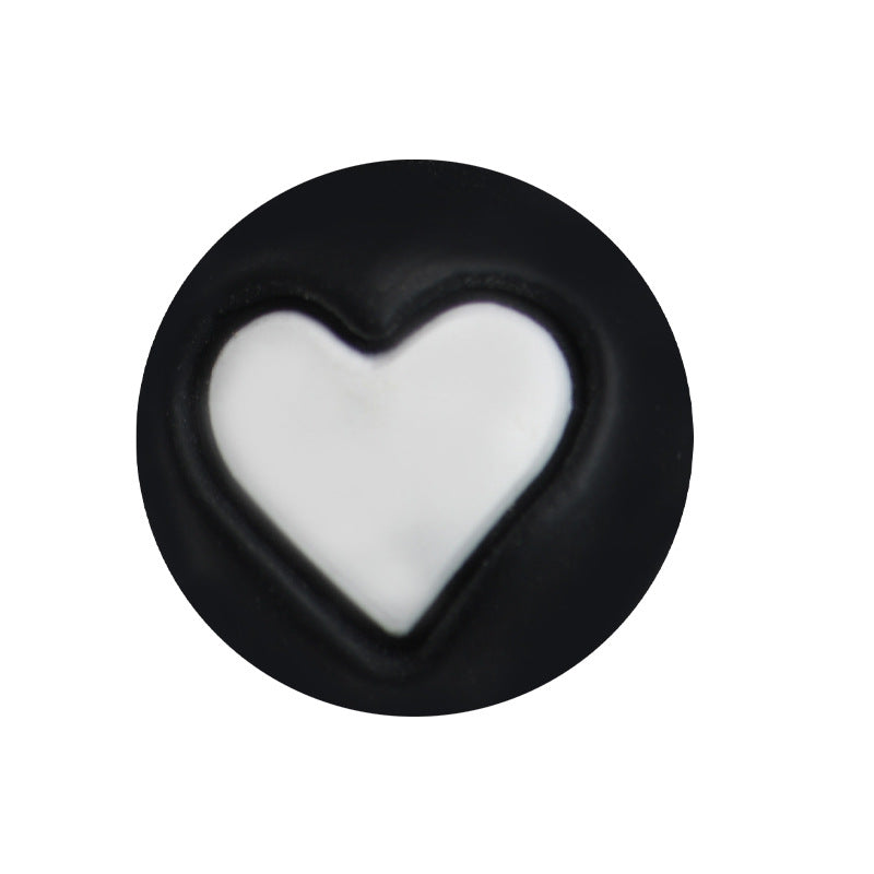 50pcs 15mm Heart Star Silicone Beads Solid Color 7
