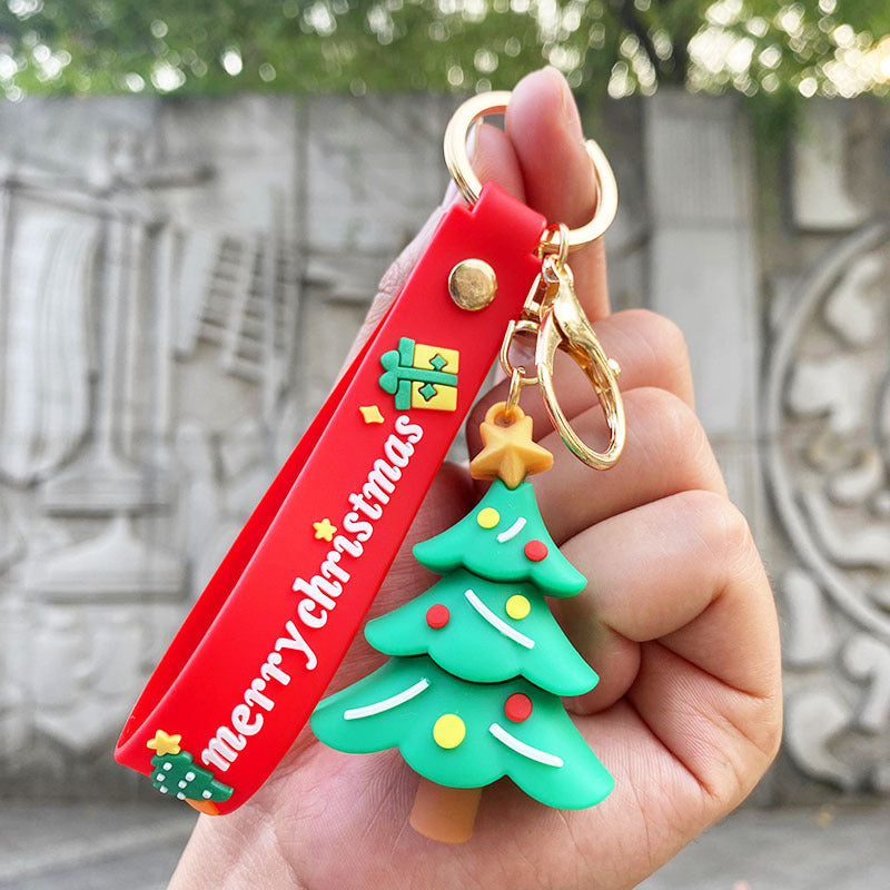 Cartoon Snowman PVC Keychain Christmas Holiday Charm 5