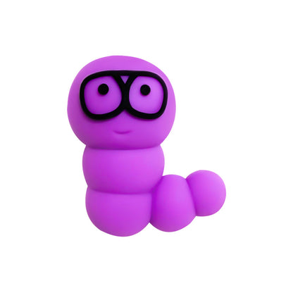 20Pcs Silicone 3D Focal Beads Cute Caterpillar Wearing Glasses 7