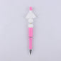 Pink Heart Silicone Beaded Pens Handmade Novelty Office School Gift 10