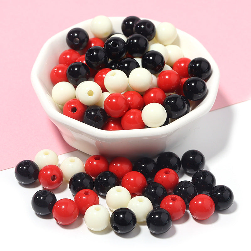100pcs 6mm Macarons Round Acrylic Beads Christmas Solid Color Bracelet Accessories 8