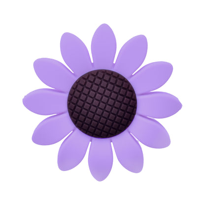 20pcs Silicone Focal Beads Sunflower Flat Design with Center Detail 14