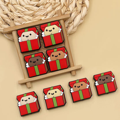 20pcs Silicone Focal Beads Christmas Gift Box Cartoon Design 4