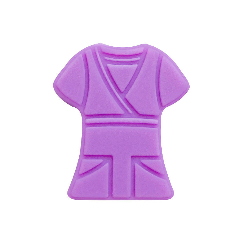 10pcs Silicone Focal Beads Cloth Shirt Shape with Belt Detail 17
