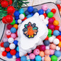 20Pcs Silicone Focal Beads Colorful Peacock Holding Feather Fan 6