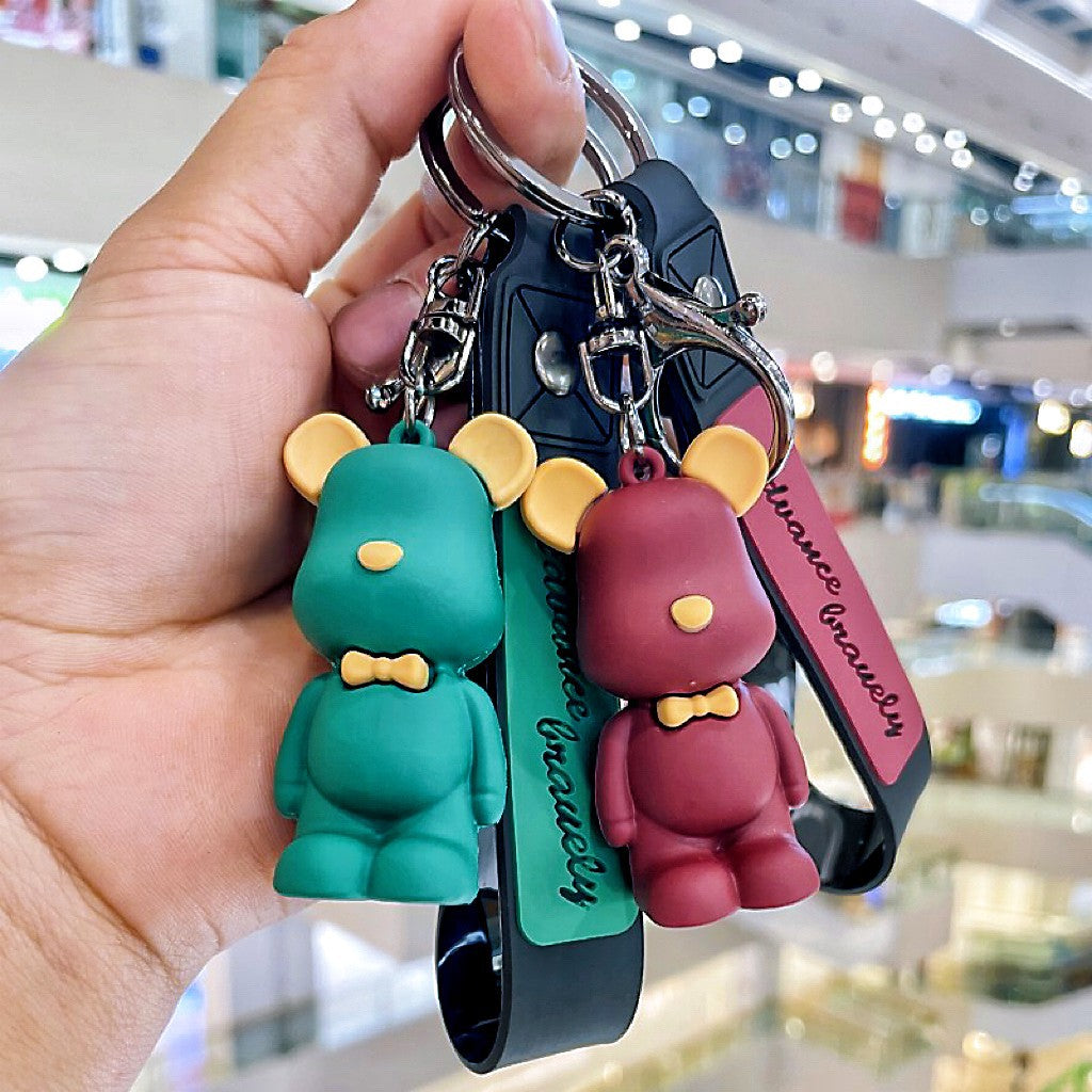 Bear Silicone Keychain with Silicone Strap Charm for Bag or Keys 3