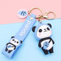 Cartoon Panda Silicone Bead Keychain Cute Animal Charm 7